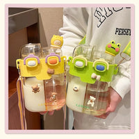 Cute Plastic Tritan Double Drink Bottle 530/780 ML