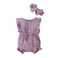 Summer Cotton Linen Romper - babiespace