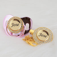 LUXURY BABY NAME PACIFIER & CLIP SET