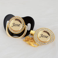 LUXURY BABY NAME PACIFIER & CLIP SET