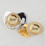 LUXURY BABY NAME PACIFIER & CLIP SET